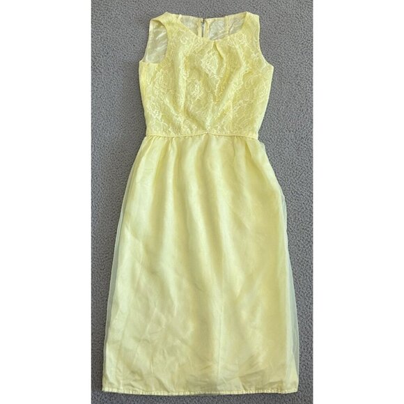 Unbranded Dresses & Skirts - Vintage 50s Gold Sheath Dress Yellow Butter Empire Waist Lace Bodice